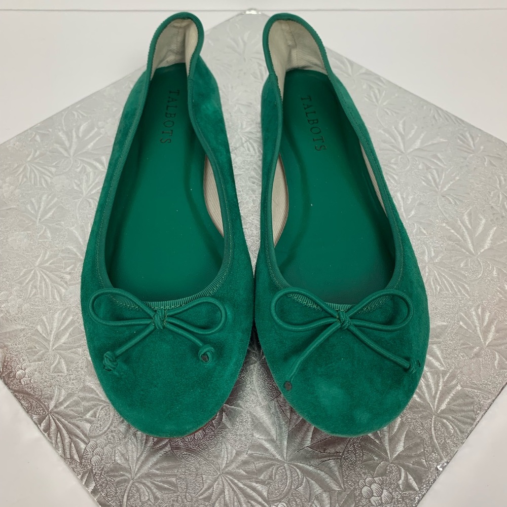 Talbots Size 6 1/2 AA Green Ballet Flats